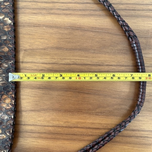 SONDRA ROBERTS Shoulder Bag Textured Snakeskin Animal Print Braided Handle - Picture 14 of 15